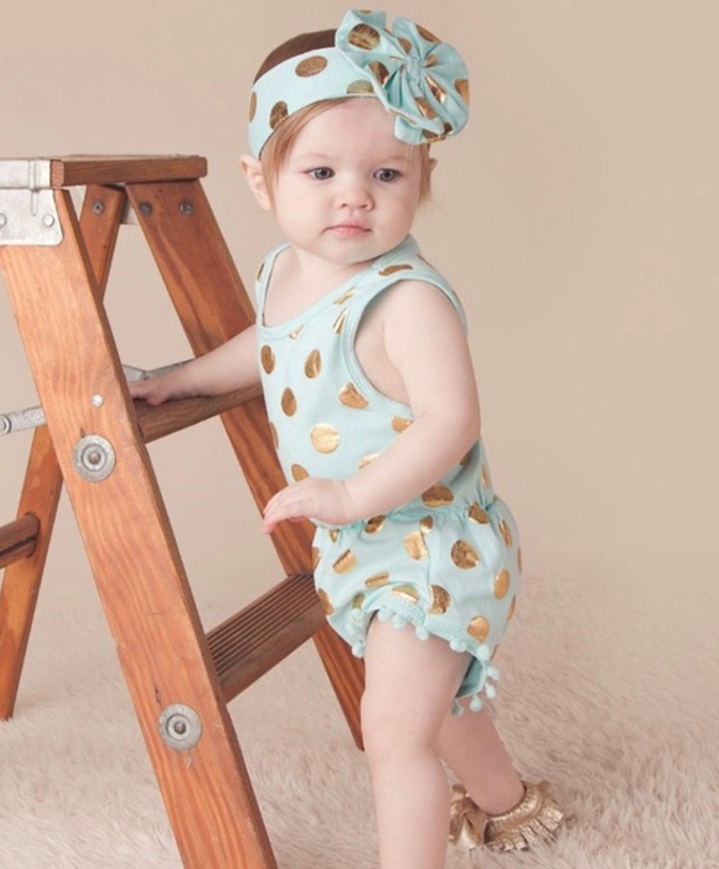 Gold Romper Two Piece Set